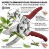 MEPEREZ Premium Bypass Pruning Shears – Heavy-Duty Garden Clippers with Safety Lock