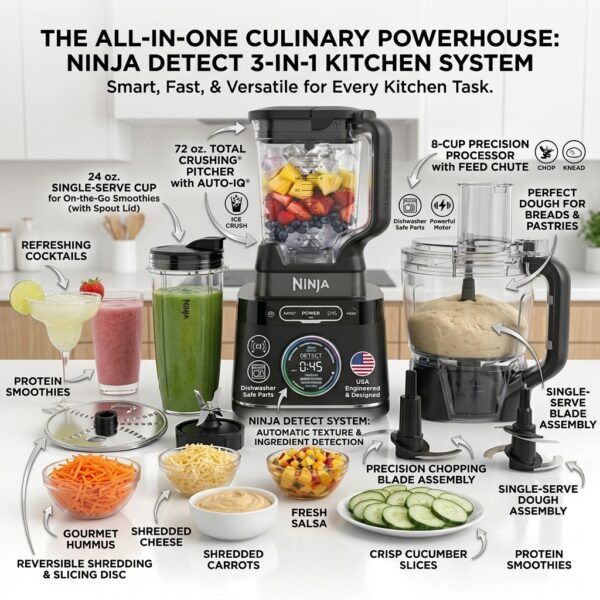 Ninja Detect™ Power Blender Pro & Food Processor System – 3-in-1 Smart Kitchen System