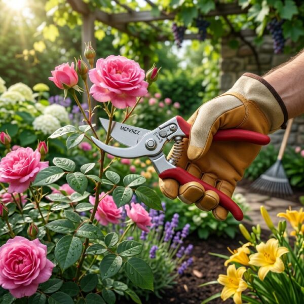MEPEREZ Premium Bypass Pruning Shears – Heavy-Duty Garden Clippers with Safety Lock