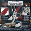 MEPEREZ Premium Bypass Pruning Shears – Heavy-Duty Garden Clippers with Safety Lock