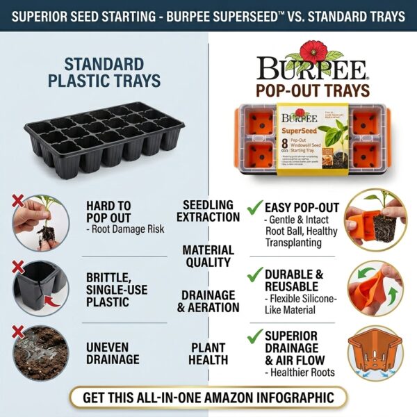 Burpee SuperSeed™ 8-Cell Pop-Out Windowsill Seed Starting Tray
