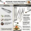 8-Crew Kitchen Professional Culinary Tweezers Set (4-Pack) | Precision Plating Tools