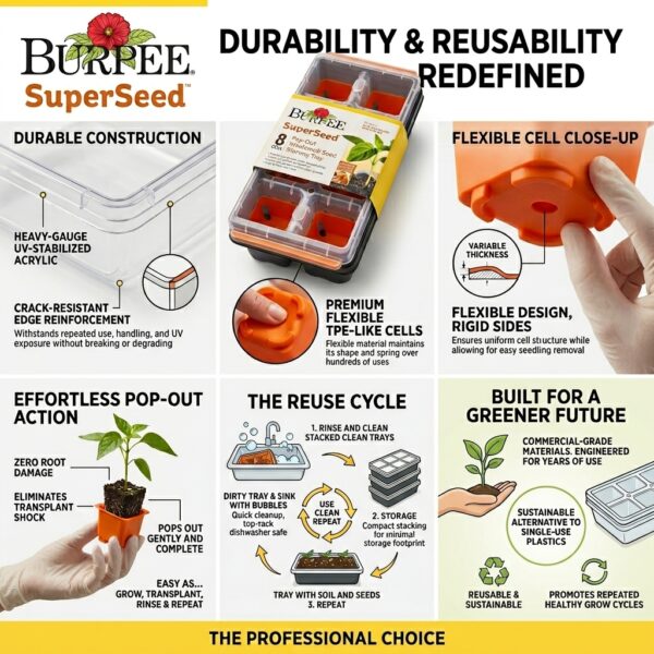 Burpee SuperSeed™ 8-Cell Pop-Out Windowsill Seed Starting Tray